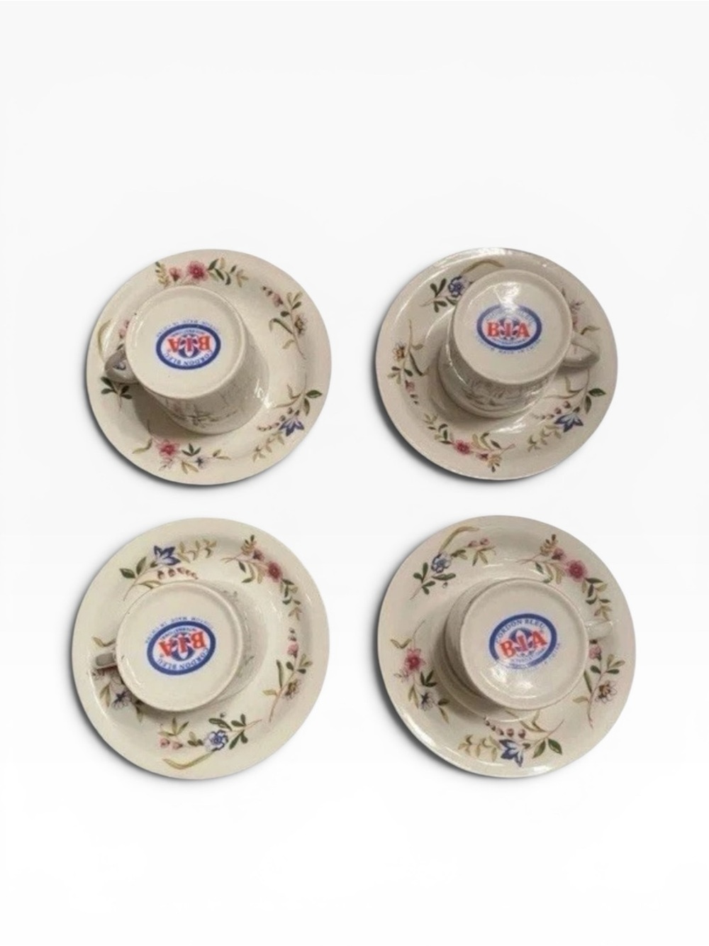 Vintage BIA Cordon Bleu Espresso / Demitasse Cup & Saucer Set – Set of 4 - Picture 13 of 14